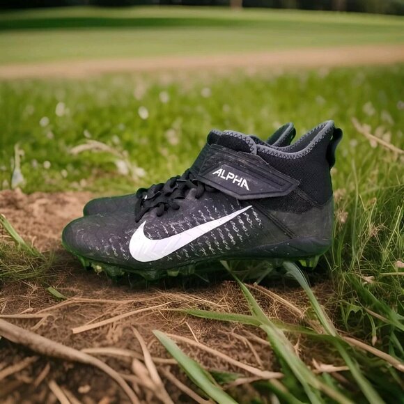 Nike Other - ✅NIKE Alpha Menace Pro 2 Mid Football Cleats Men's Size 9.5 Black/White Shoes